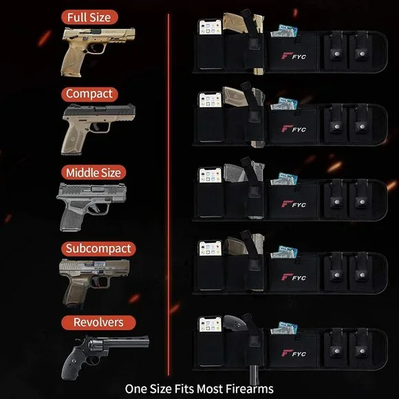 Belly Band Holster for Concealed Carry-Holster for Women or Men (Black) - Picture 8 of 9